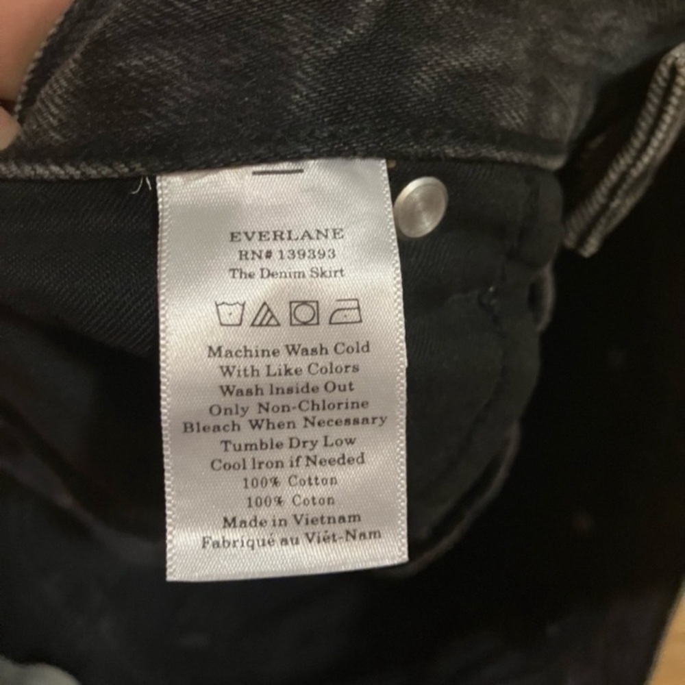 Everlane Denim Black Cut Off Mini Skirt - Picture 8 of 8